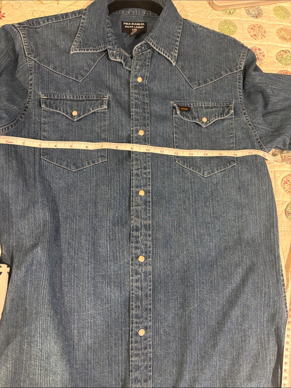 Polo Jeans Co. Ralph Lauren Denim Western Shirt  small and Mother of Pearl snaps - Picture 10 of 11